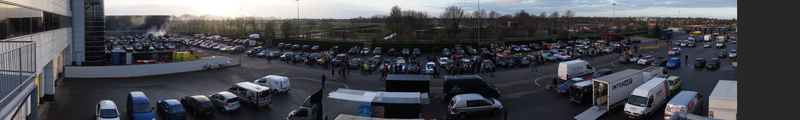 This Panorama shows only a small subsection of the available cars. Most cars were parked on the left, behind the building on this L shaped lot.